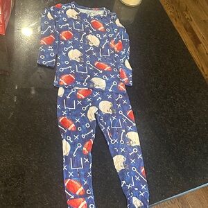 Birdie Bean Blue Football Print Kids Pajama Set